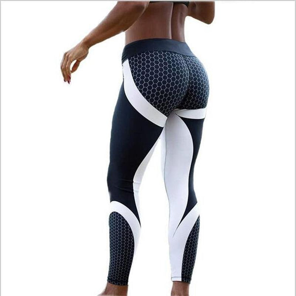 Mesh Pattern Print Fitness Leggings